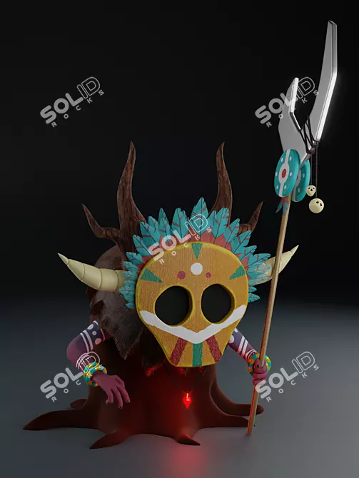 Title: Mystic Shaman Figurine 3D model image 1