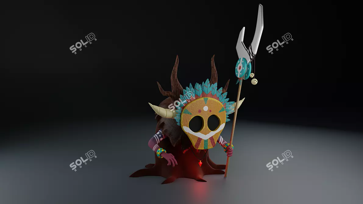 Title: Mystic Shaman Figurine 3D model image 2