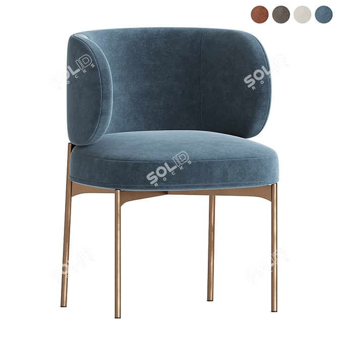 Akiko Chair: Elegant Dining Essential 3D model image 3