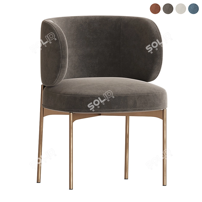 Akiko Chair: Elegant Dining Essential 3D model image 4