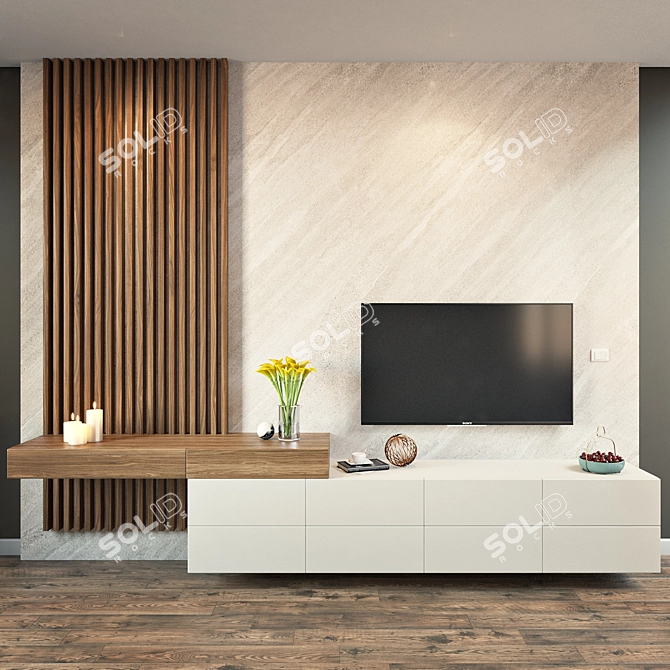 Elegant TV Self for Modern Interiors 3D model image 3
