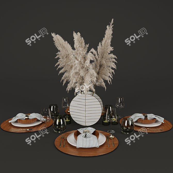 Luxury Table Setting 3D Model 3D model image 2