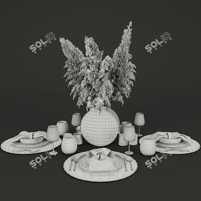 Luxury Table Setting 3D Model 3D model image 4