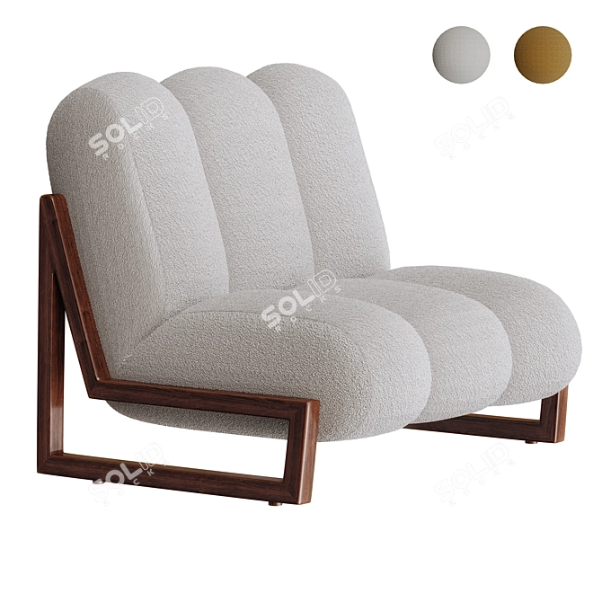 Designer Theodore Armchair: Timeless Elegance 3D model image 1