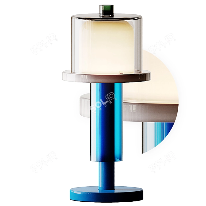 Elegant Blown Glass Table Lamp 3D model image 1