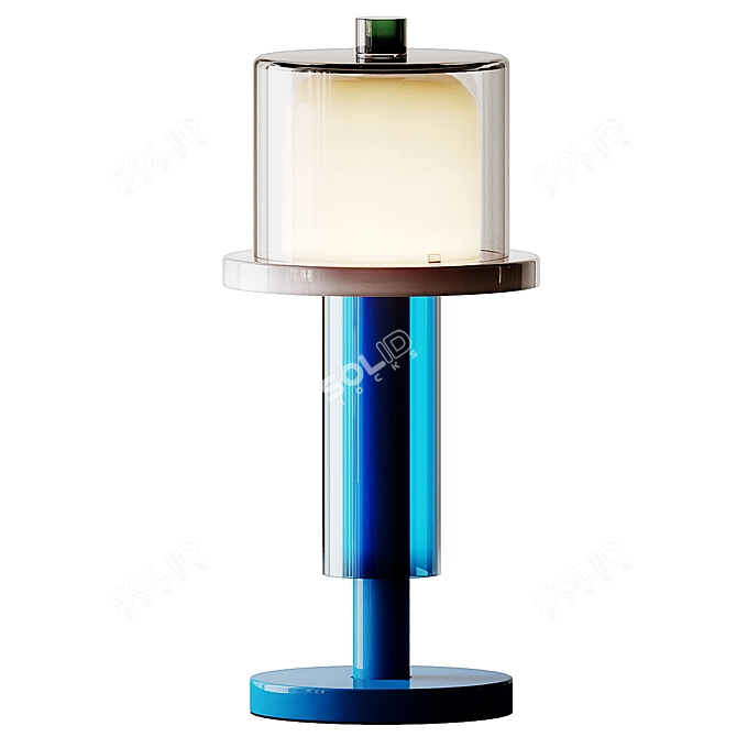 Elegant Blown Glass Table Lamp 3D model image 2