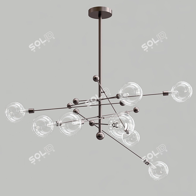 Modern Glass Ball LED Chandelier 3D model image 1