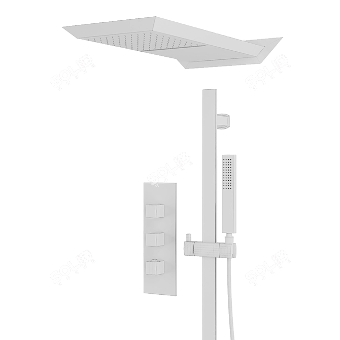 OXO Showers & Taps Set: Luxurious and Modern. 3D model image 5