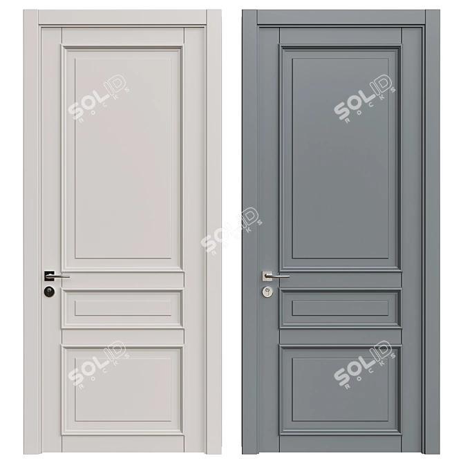 Modern Interior Door - 2200x980mm 3D model image 1