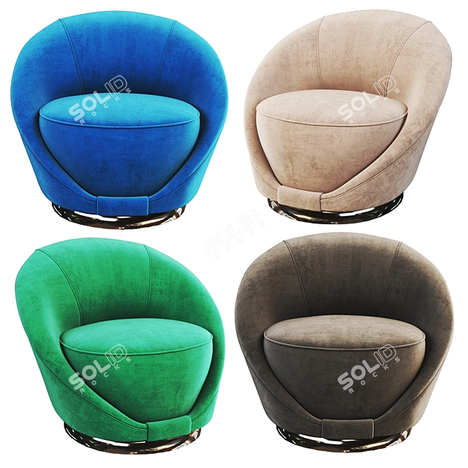 Peacock Swivel Chair - Elegant and Functional 3D model image 2