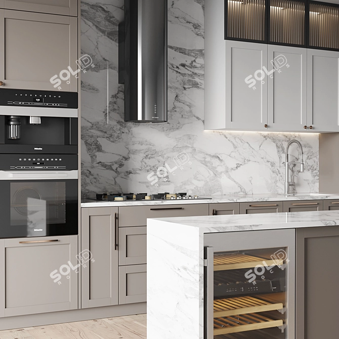 Versatile Modern Kitchen Set - Model 0115 3D model image 3