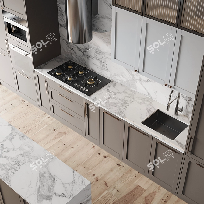 Versatile Modern Kitchen Set - Model 0115 3D model image 4