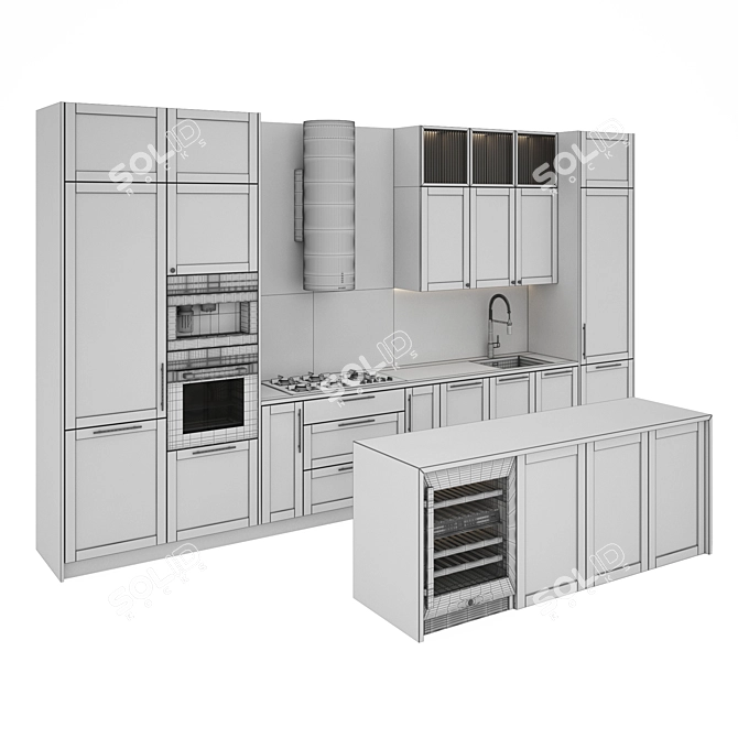 Versatile Modern Kitchen Set - Model 0115 3D model image 6