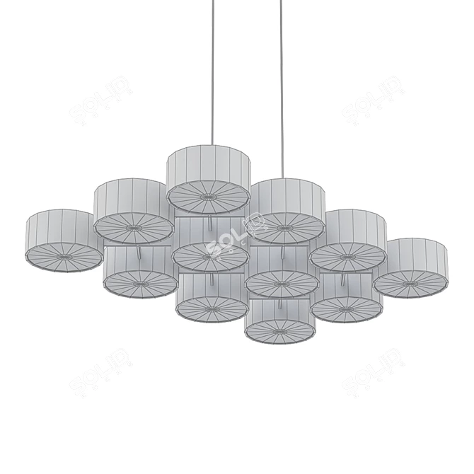 Vintage Brass Chandelier by Hans-Agne 3D model image 2