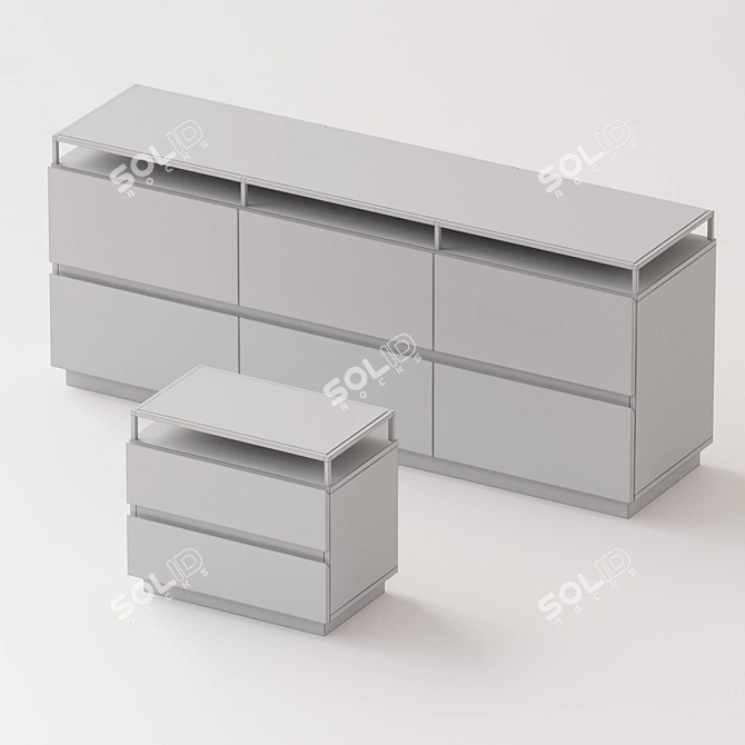 Modern Lawson Dresser & Nightstand 3D model image 3