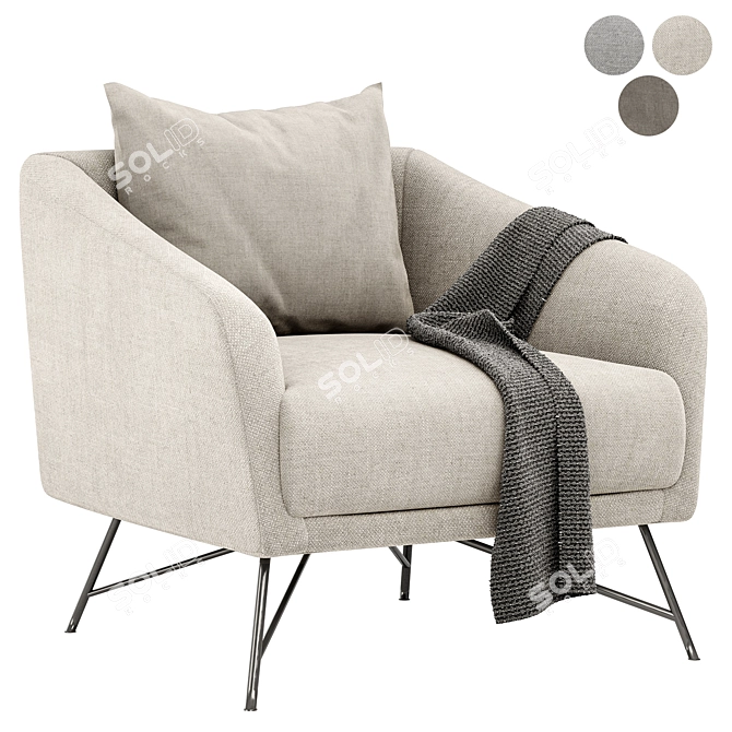Sleek Betty Armchair: Available in 3 Colors | My Home Collection 3D model image 1