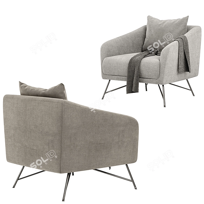 Sleek Betty Armchair: Available in 3 Colors | My Home Collection 3D model image 5