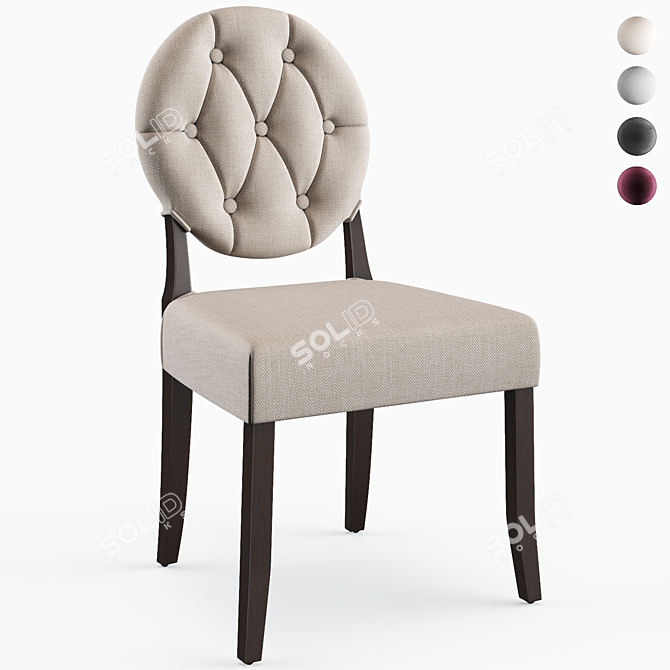 Elegant Tufted Side Chair 3D model image 1