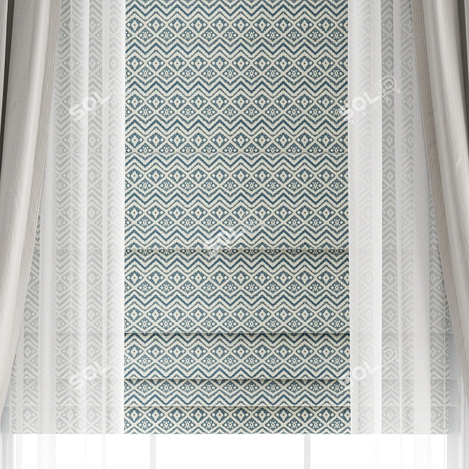 Polygonal Curtain Model - High-Quality Design 3D model image 4