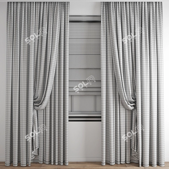 Polygonal Curtain Model - High-Quality Design 3D model image 5