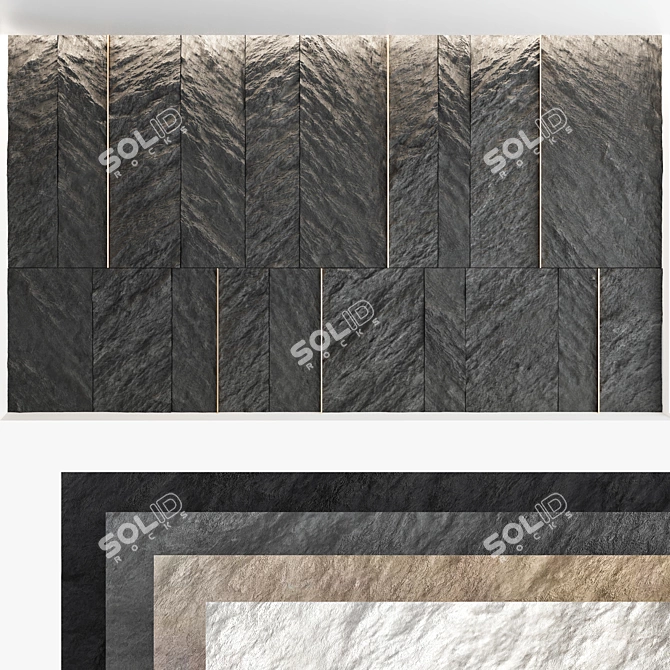 Decorative Stone Wall Panels 3D model image 1