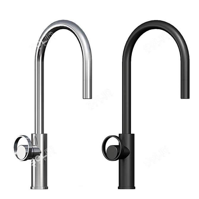 Eclissi C-Spout Pull Down Kitchen Faucet 3D model image 3