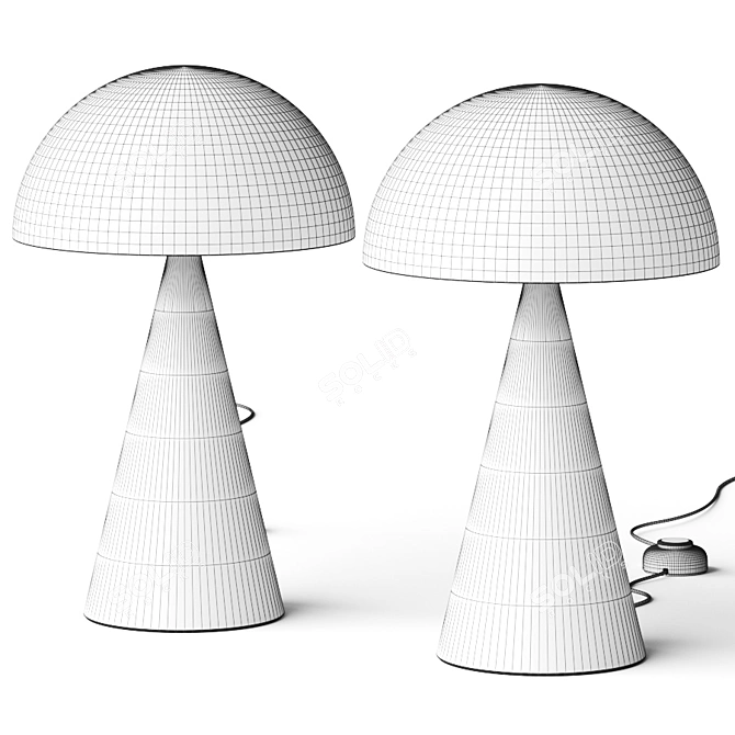 Modern Arc Table Lamp: Sleek Design 3D model image 2