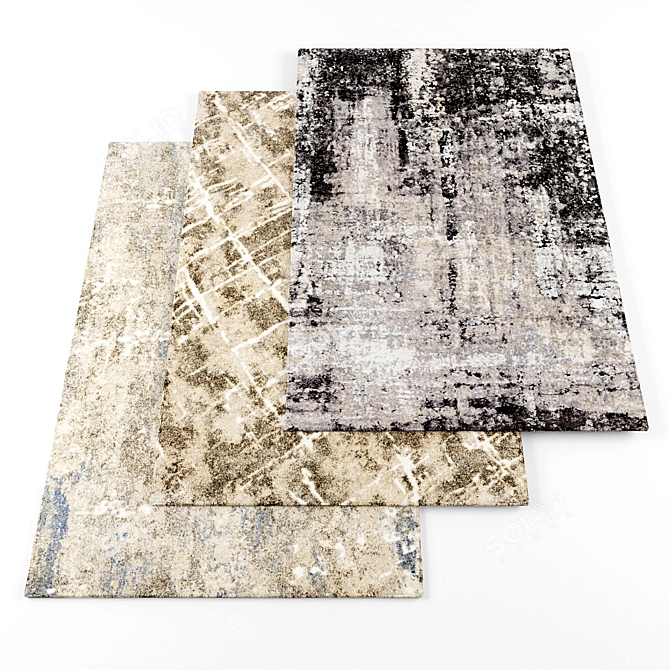 Luxury Textured Carpets - 5 Pieces - High-resolution - Download Link Available 3D model image 1