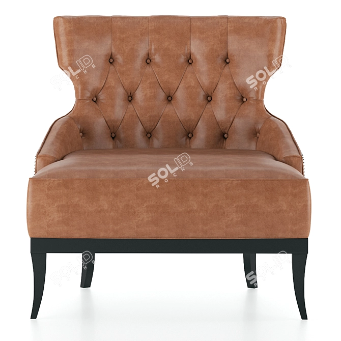 Modern Velvet Armchair: Monsieur T 3D model image 2