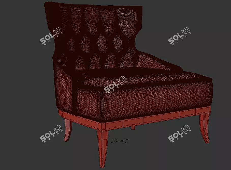 Modern Velvet Armchair: Monsieur T 3D model image 3