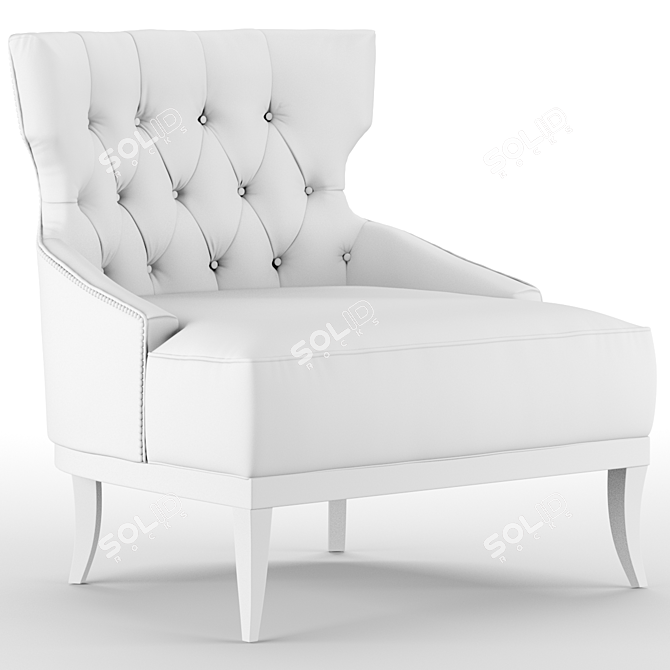 Modern Velvet Armchair: Monsieur T 3D model image 4