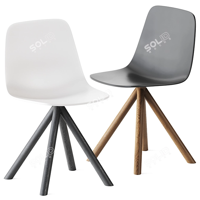 Modern Plastic Swivel Chair 3D model image 1