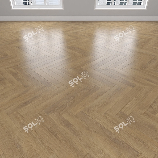 Oak Parquet: Herringbone, Linear & Chevron 3D model image 3