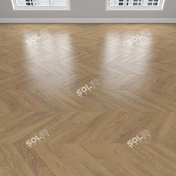 Oak Parquet: Herringbone, Linear & Chevron 3D model image 4