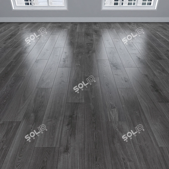 Premium Oak Parquet: Herringbone, Linear, Chevron 3D model image 2