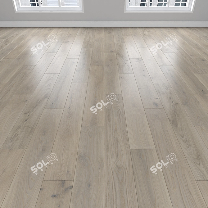 Parquet Oak Collection: Herringbone, Linear & Chevron 3D model image 2