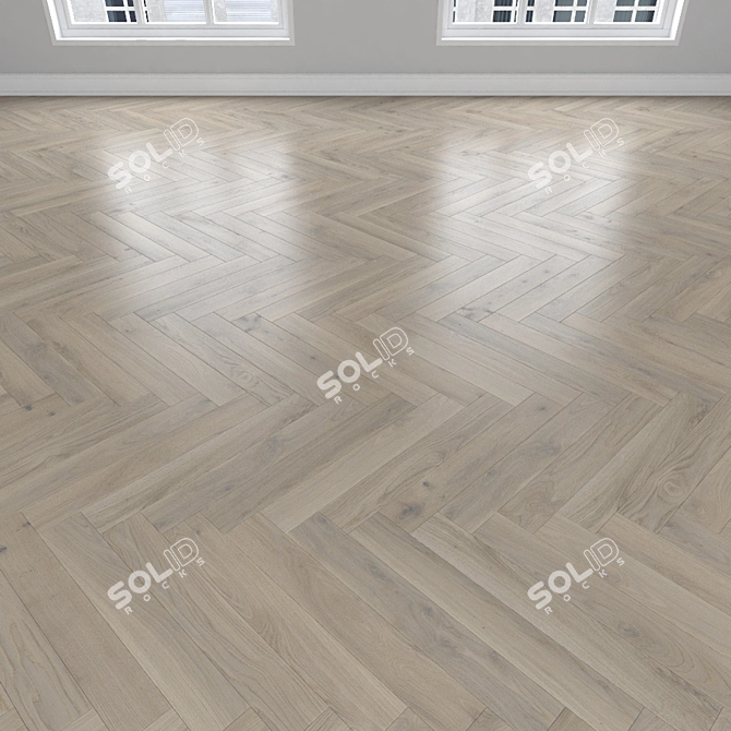 Parquet Oak Collection: Herringbone, Linear & Chevron 3D model image 3