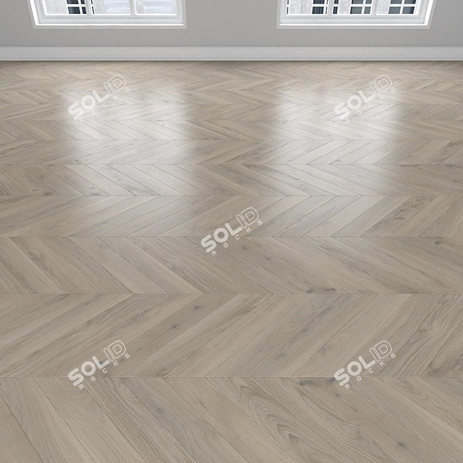 Parquet Oak Collection: Herringbone, Linear & Chevron 3D model image 4