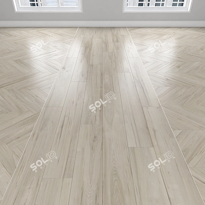 Parquet Oak: Herringbone, Linear, Chevron 3D model image 1