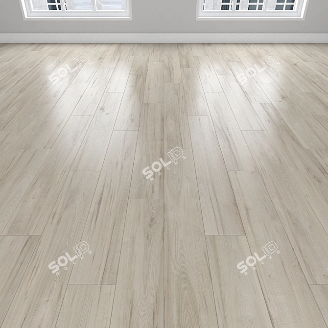 Parquet Oak: Herringbone, Linear, Chevron 3D model image 2