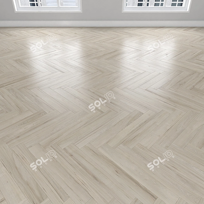 Parquet Oak: Herringbone, Linear, Chevron 3D model image 3