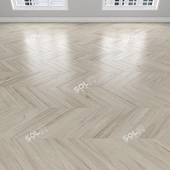 Parquet Oak: Herringbone, Linear, Chevron 3D model image 4