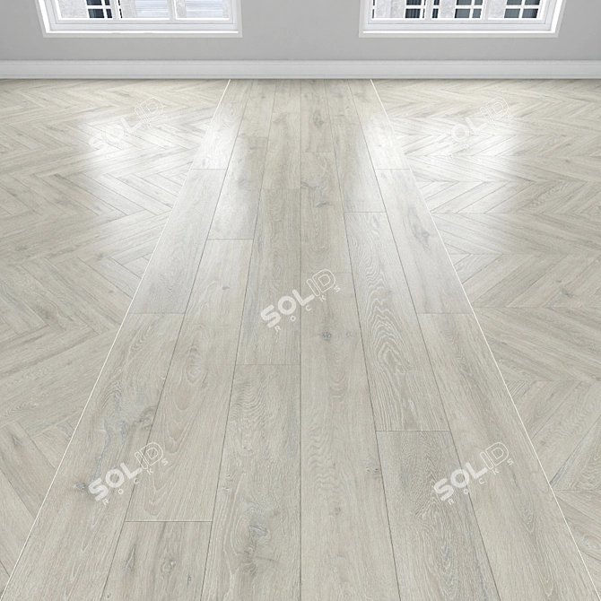 Oak Parquet: Herringbone, Linear, Chevron 3D model image 1