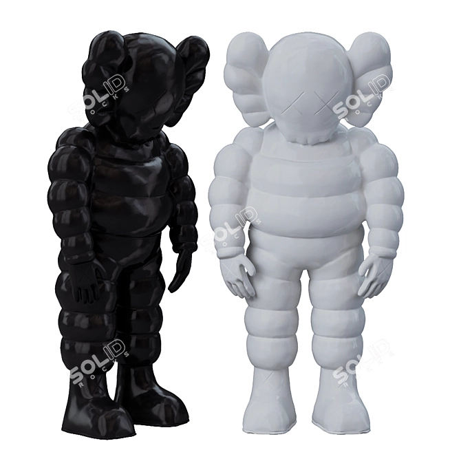 Kaws x Michelin Figurines - Black and White Vinyl Toys 3D model image 3