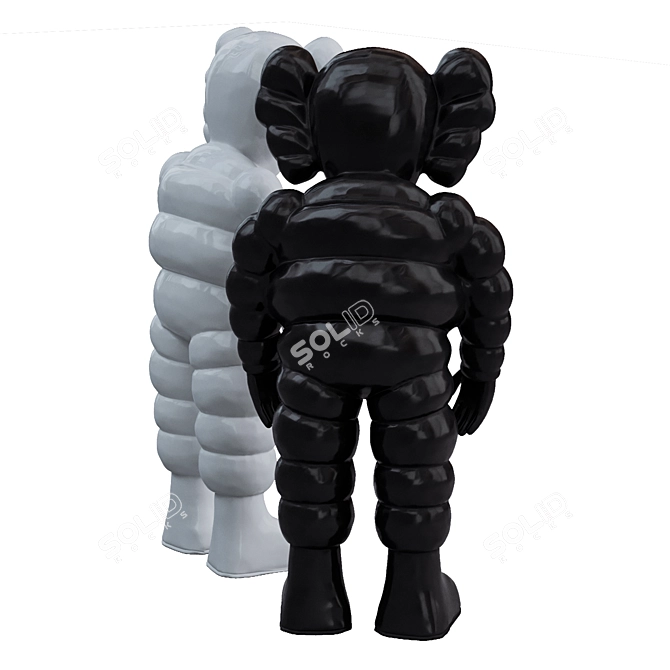 Kaws x Michelin Figurines - Black and White Vinyl Toys 3D model image 4