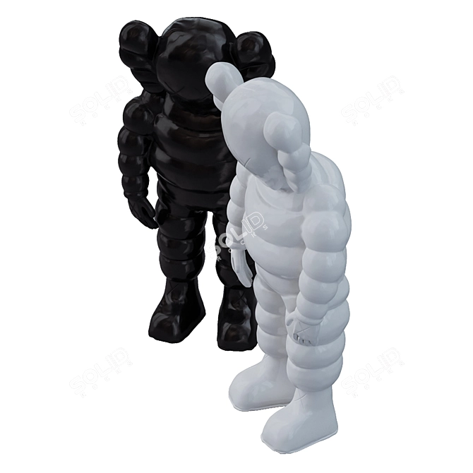 Kaws x Michelin Figurines - Black and White Vinyl Toys 3D model image 5