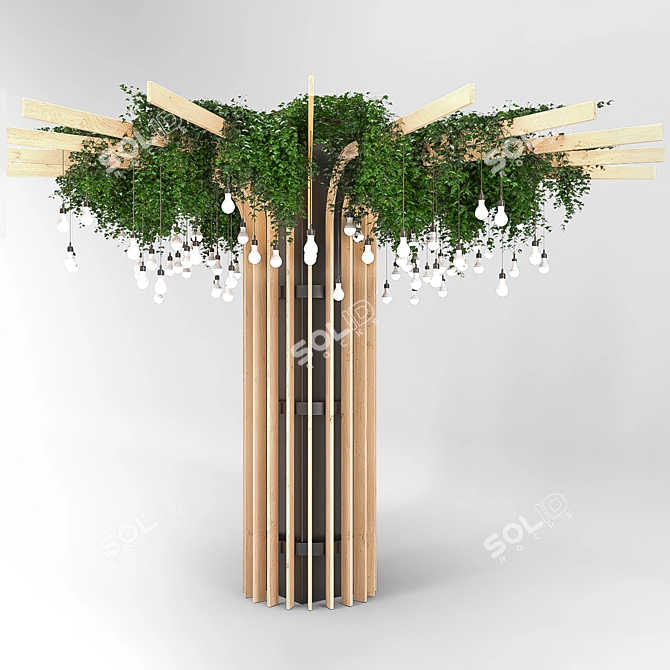Elegant Reclaimed Wood Tree 3D model image 1