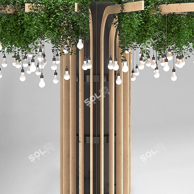 Elegant Reclaimed Wood Tree 3D model image 2