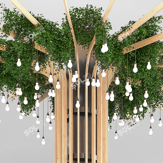 Elegant Reclaimed Wood Tree 3D model image 3