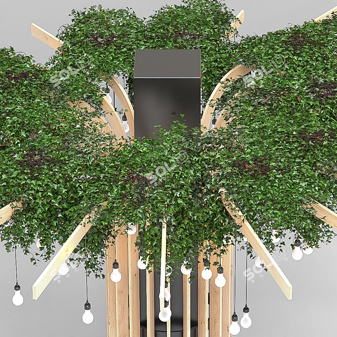 Elegant Reclaimed Wood Tree 3D model image 4